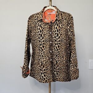 Leopard Print Button-Down Shirt